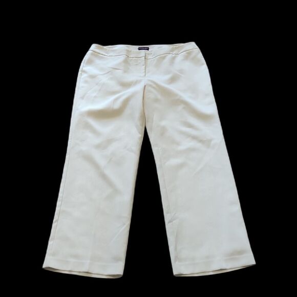 Roz & Ali The Signature Fit Size 16 Cream/White Slacks - Picture 1 of 2